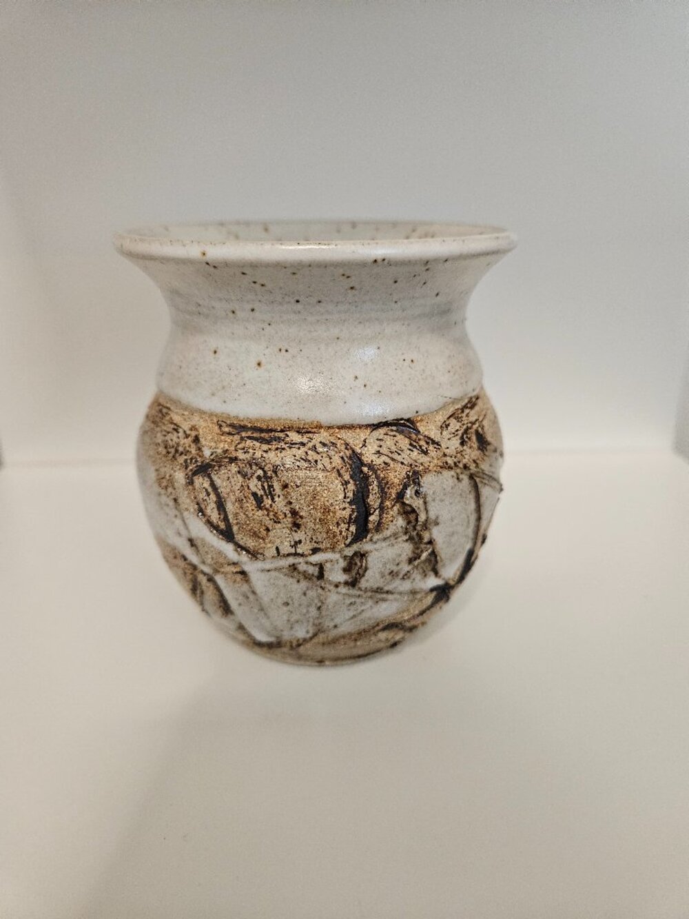 Mellblom Pottery Signed Studio Art Glazed Brown Earth Tones Ceramic Vase Boho